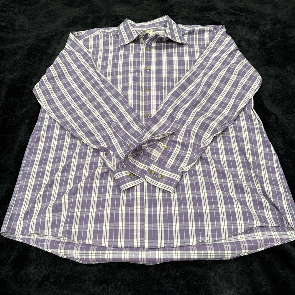 L.L. Bean Purple Checkered Men's bottom up